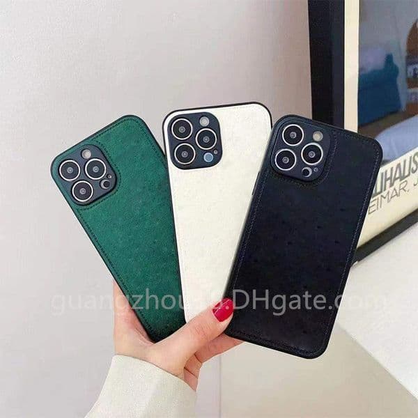 Brand Phone Case with Box Knurling Cases for iPone 14 13 12 11 pro Max XR X/XS Max 7 8 Plus 3Colors
