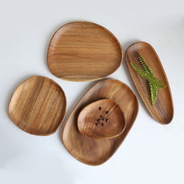 Decorative Plates Natural Wood Square Serving Tray to place vegetables fruits snacks cakes candies cookies Home decoration Bread Wooden plate 221201