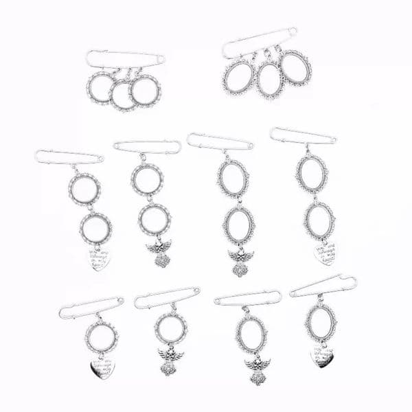 UPS Sublimation Pin Brooch Wedding party Favor Metal Pendants Bouquet Photo Charms Brooches DIY Gift P1102
