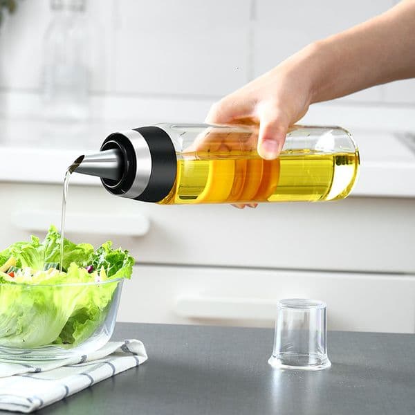 Herb Spice Tools Premium Olive Oil Bottle No Drip Glass Oil Pourer Kitchen Olive Oil Container Vinegar Measuring Spout Bottle 350ML 500ML 221203