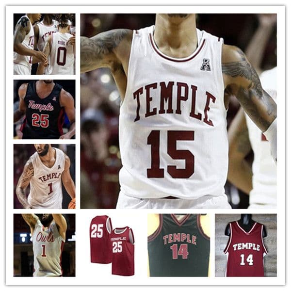 Temple Owls Ncaa College Basketball Jerseys Khalif Battle Damian Dunn Jamille Reynolds Dezonie Zach Hicks Hysier Miller Nick Jourdain Jahlil White Kur Jongkuch 4XL