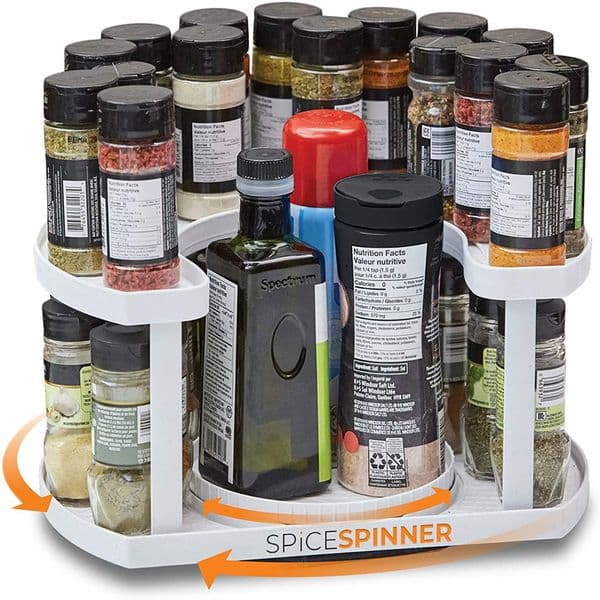 Other Kitchen Storage Organization SPICE SPINNER rotating seasoning rack Double layer Salt sugar bottle storage Household artifac 221205