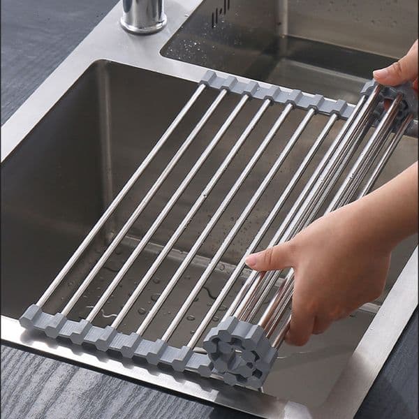 Other Kitchen Storage Organization Foldable Dish Drying Rack Stainless Steel Drainer Over Sink Organizer Tray Household Bathroom Gadgets Tool Kitche 221205