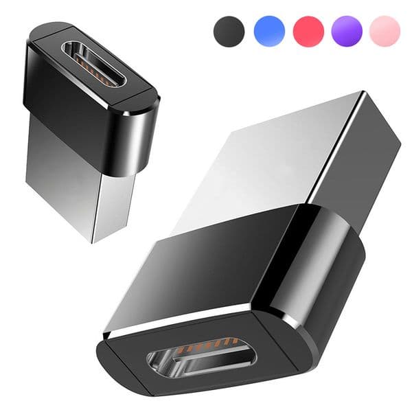 Adapter 2024: USB-C 2.0 Male to Type-C Female Converter for Flash Drives, Phones, Laptops - Space Grey dh5727163
