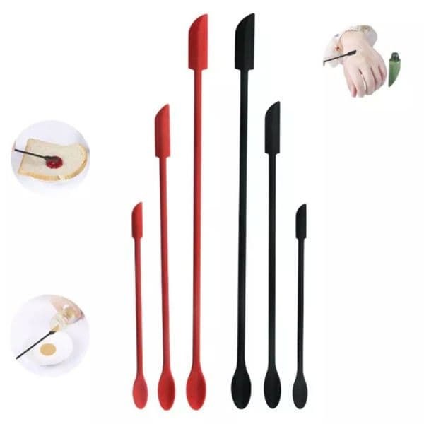3Pcs/Set household Cake Tools Creative mini multipurpose silicone spoon double head small tip spatula jam cooking cosmetics spatula LK396