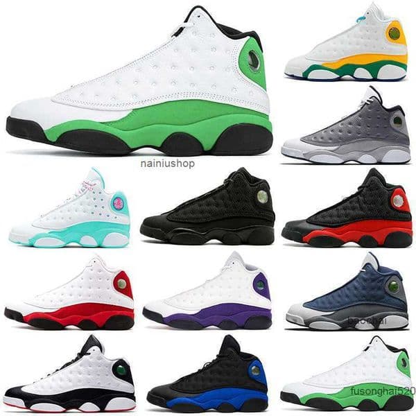2026 Casual hot wholesale original men basketball shoes 13s Atmosphere Grey Aurora Green Black Cat bred Chicago court purple Flint He Got Game