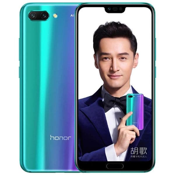 Original Huawei Honor 10 4G LTE Cell Phone 4GB RAM 128GB ROM Kirin 970 Octa Core Android 5.84 inch Full Screen 24.0MP AI NFC Face ID Fingerprint 3400mAh Smart Mobile Phone