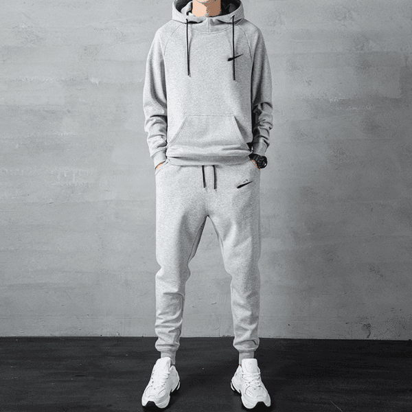 Men Leisure Set Autumn and Winter New Youth Hooded Sweater Trousers Two-Piece Set Running Fitness Clothes Outdoor Men's Clothing