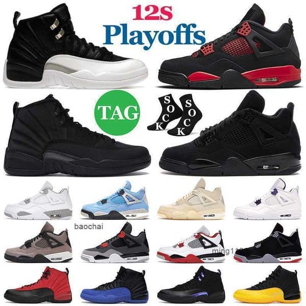 Mens Basketball Shoes Men Womens Trainers 4s Red Thunder Black Cat Sail Infrared 12s Playoffs Royalty Taxi Utility Flu Game Outdoor Sports
