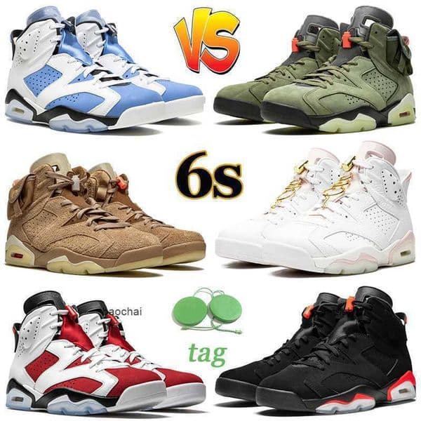 UNC 6s Mens Basketball Shoes 6 Gold Hoops British Khaki Cactus Mint Foam Infrared HARE carmine Men Womens Trainers Sports Sneakers