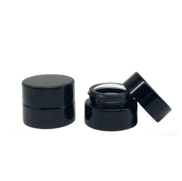 5ml UV Protection Black Tempered Glass Jar Bottle Food Grade Non Stick No Leak Wax Dab Extracts Concentrate Container