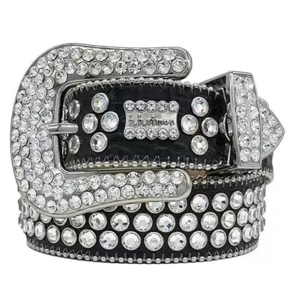 diamond simon Belts Designer Fashion for Men Women Shiny diamond Black on Black Blue white multicolour with bling rhinestones as gift
