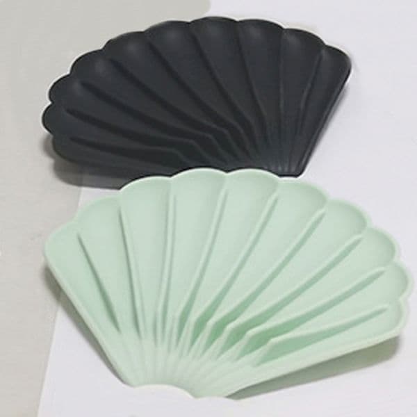 Creativity Seashell Shape Soap Dish Silicone Anti-slip Drainable Soaps Dishes Tray Eco-friendly Bathroom Bath Shower Soap Holder Jabonera Con Forma De Concha