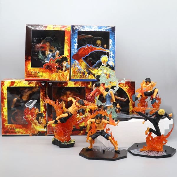 2026 New New Novelty Games Anime One Piece Flame Effect Series Figures Pvc Luffy Sanji Ace Statue Ornament Birthday Present For Kids Figurines Toy Toy