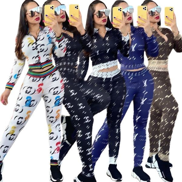 Designer Tracksuits Women Long Sleeve Jacket Pants Two Piece Set Baseball Uniform Jogging Sport Suit Fashion Letter Print Sportswear Size S-2XL