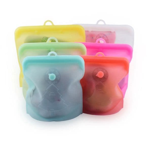 Food Savers Reusable Silicone Bag Leakproof Fresh Freezer Foods Meal Prep Storage Containers Bags Lunch Travel Pouch Snack For Marinate Meats/Cereal B2