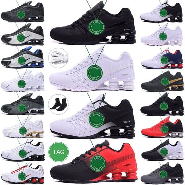 Shoxs Deliver Running Shoes Mens Shoxs 809 Avenive Oz Nz 802 R4 301 Triple Black Matte White Red Pink Green Metallic Silver Racer Blue Outdoor Trainers Sports Sneakers