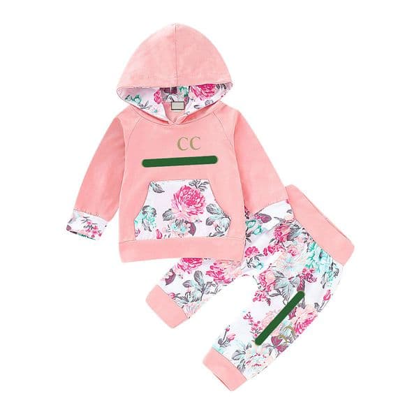 2026 New Designer New Classic Letters Toddler Baby Girls Clothing Sets 100% Cotton Kids Sportswear Clothes Autumn Baby Child Garment 0-2Years Free Shipping