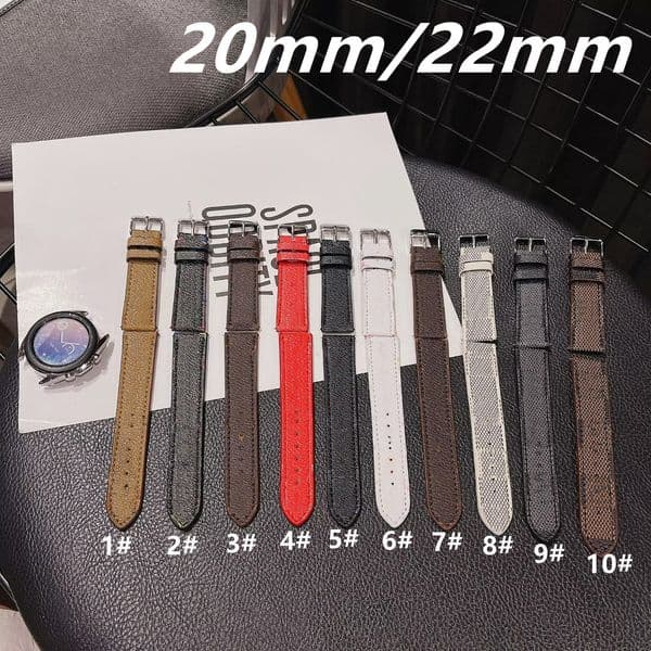 20mm 22mm Watch Bands for Samsung Galaxy Watch 4/classic 46mm 42mm/active 2/3 PU Leather Classic Business Bracelet Huawei Watchstrap gt 2/3/Pro strap