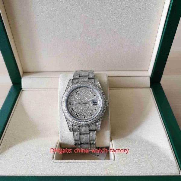 Hot Selling Mens Watch Super Quality 41mm 126334 President Arab Dial Full Diamond Dial Bezel Bracelet Stainless Steel Mechanical Automatic Men's Wristwatches