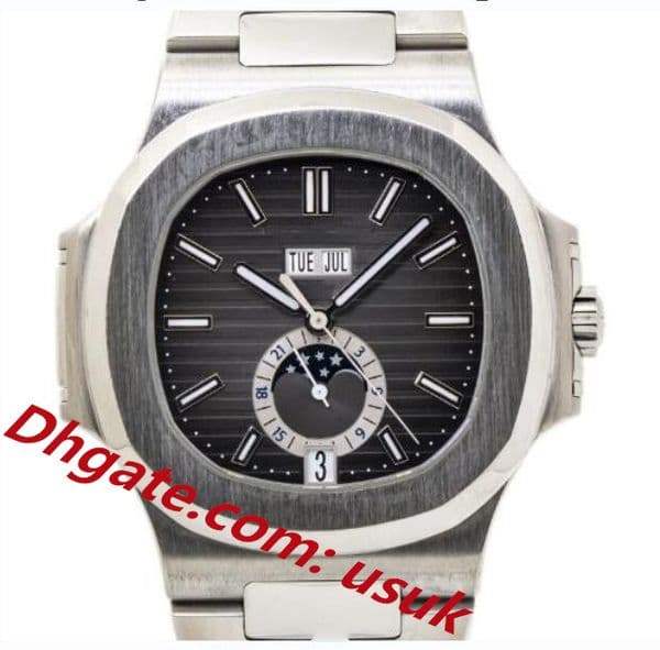 Men Watch Nautilus Annual Calendar 5726A MoonPhase 40.5mm Automatic Mechanical 904L Steel Strap Glass Back Sports Mens Watches with box and papers