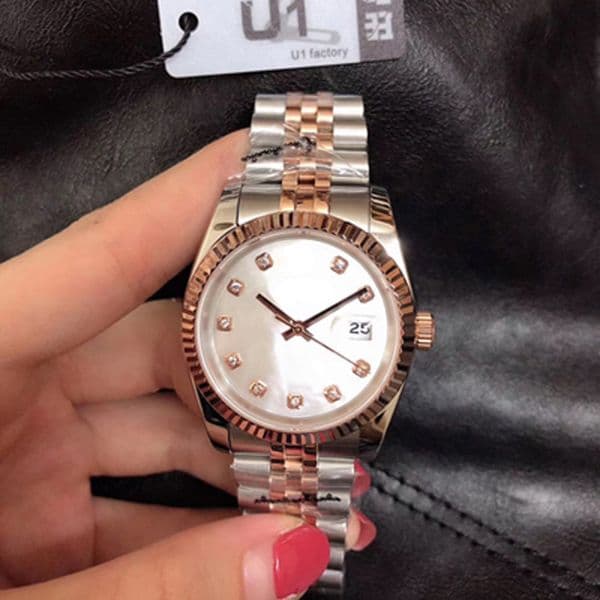 2020 U1 Factory Date Mens Womens Watch 36mm Medium Size Automatic Mechanical Sapphire Glass Stainless Men Watches Female Wristwatch