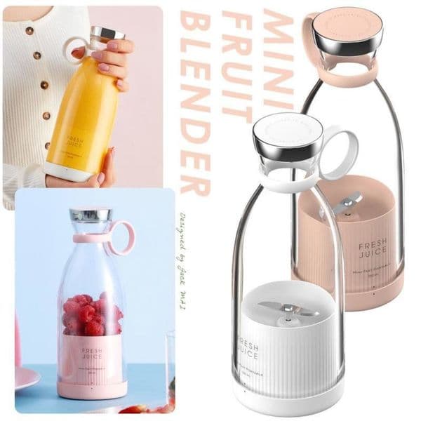 Portable Blender Personal Size Blender for Juice Shakes Smoothies Wireless Charging with Four Blades Mini Blender Travel Bottle P1108