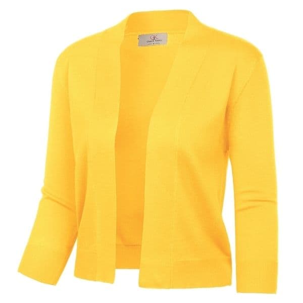 Women's Jackets jacket Women shrug 3/4 Sleeve Opening Front bolero solid slim autumn spring ladies elegant Cropped Length Knitting Coat Tops 221109