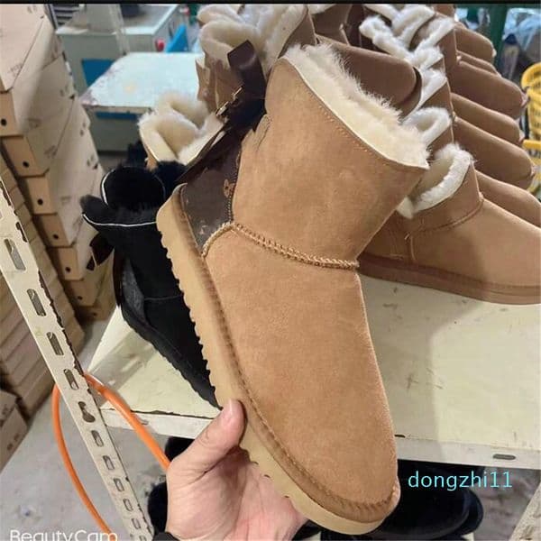 designer Boot Snow Boots women Plush Boots Classical Bowknot Keep Warm Short Winter Leather Sheepskin Hot Sell Aus L Bow Free Transshipment