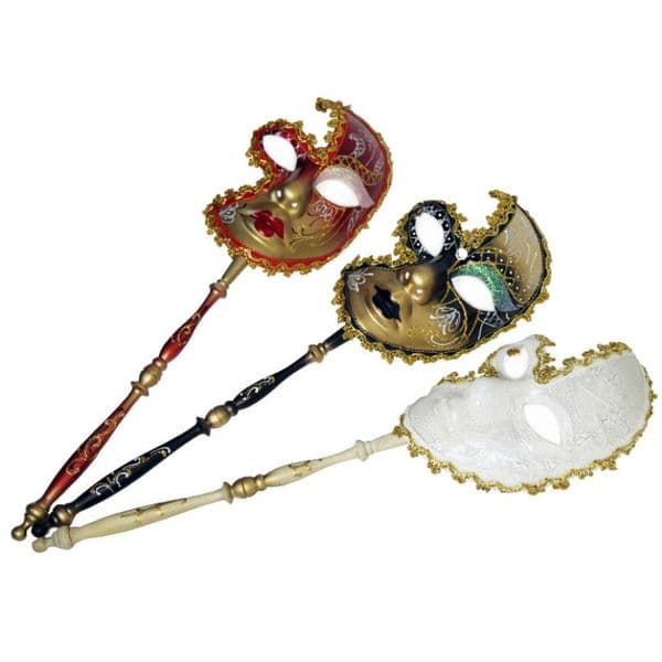 20pcs Party Masks Venetian Italian Christmas masquerade ball holding carnival hand stick masquerade European and American girl gifts