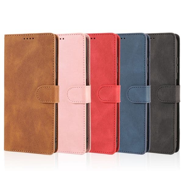 S26 Plus Magnetic Leather Wallet Cases For Samsung S25 Edge A17 A37 A57 A36 A26 A56 S24 FE A06 A16 S23 Ultra Business Flip Cover Vintage Holder ID Card Slot