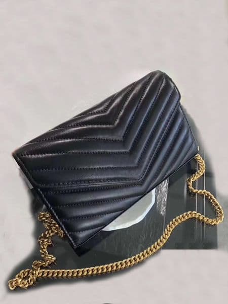designer Bags Gold Chain Sheepskin Classic Front Flap Wallets Shoulder Bag Crossbody Wallet with Box Package purse