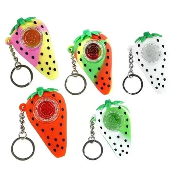 UPS Oil Burner Pipes Strawberry Shape Silicone Hand Tobacco party favor Smoking Pipe Dry Herb For Silicon Bong Glass Bubbler