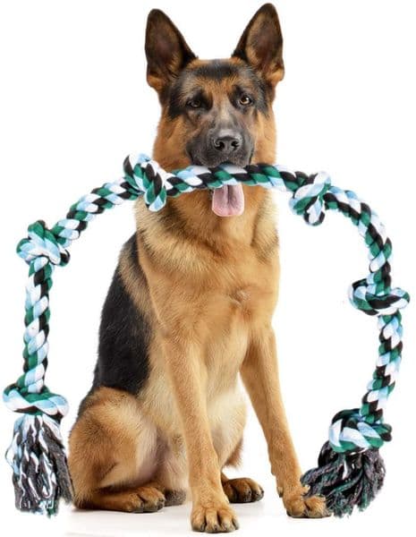 Dog Toys Chews ATUBAN Giant Rope for Extra Large s-Indestructible Aggressive Chewers and Breeds 42IN Long 6 Knot 221122