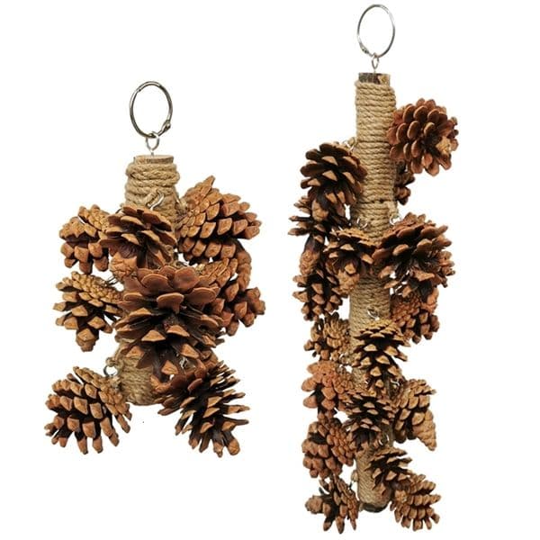 Other Bird Supplies Hanging Wooden Pine Cones Bird Cage Funny Chewing Toy for Finch Cockatoos Gift for Parrot Bird Lover Durtable to Play 221122