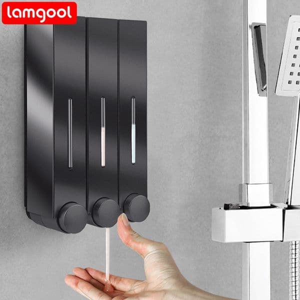 Liquid Soap Dispenser Lamgool 420ML Wall Mounted Manual shower soap dispenser Shower Gel wall detergent For Bathroom el 221123