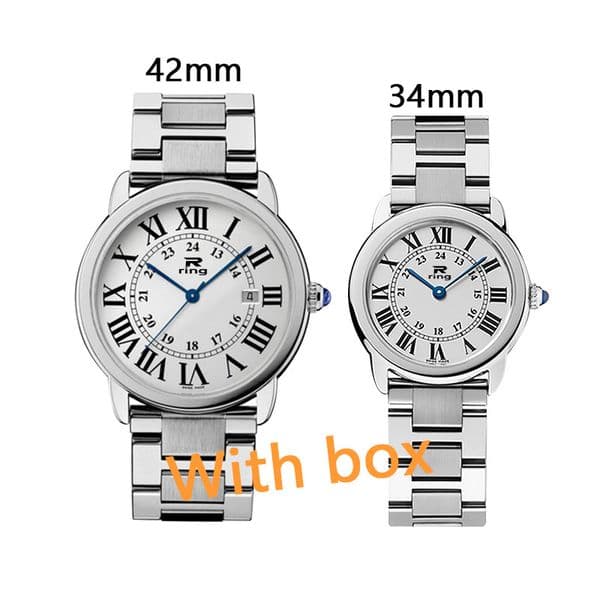 Fashion couple watches men 42MM women 34MM size stainless steel diamond wristwatch