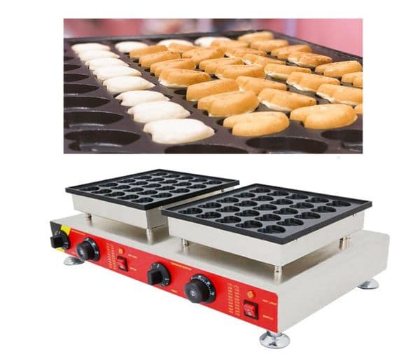commercial use electric Dutch poffertjes maker machine 110v 220v mini heart pancake waffle iron baker pan making grill