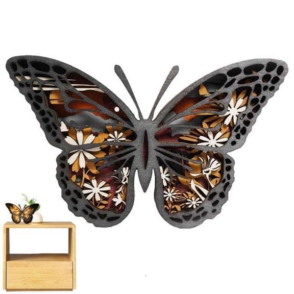 Garden Decorations Butterfly Christmas Ornament Christmas Wooden Ornaments Butterfly Christmas Tabletop Decor Ornament For Home Office 221126
