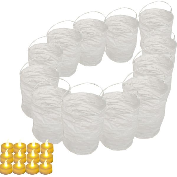 Other Event Party Supplies DIY White Straight Paper Lantern with Led Candle Lights Cylindrical for Weding Xmas Table Outdoor Hanging Decor 221128