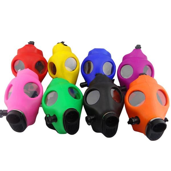 Colorful Glow in the Dark FDA Silicone Skull Water Bongs Mini Dab Rig Gas Mask Pipes Shisha Hookah Acrylic Silicone Oil Rigs Smoking Pipe Bong
