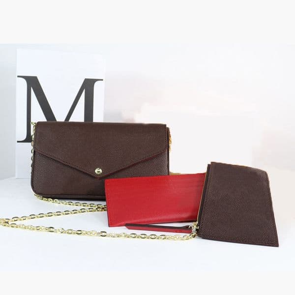 Lady Clutch Crossbody Felicie Pochette M61276 Shoulder Bags Handbags Designer Bags Wallets 3 in 1 Ladies Flap Bag High Gold Chain box dust bag