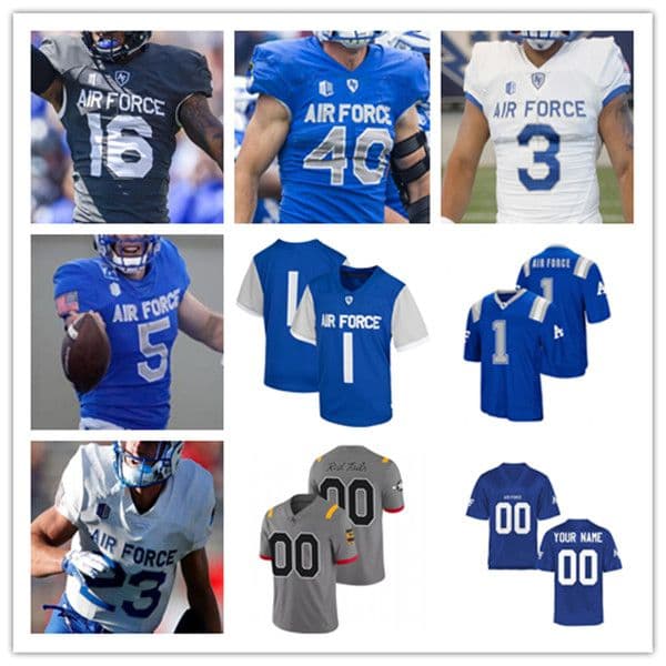 NCAA College AF Football Jerseys Haaziq Daniels Ben Brittain Brad Roberts John Lee Eldridge III David Cormier Alec Mock TD Blackmon Jet Harris Emmanuel Michel Fattah