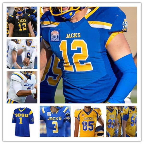 NCAA College South Dakota State Jackrabbits SDSU JACKS Football Jerseys Mark Gronowski Adam Bock Isaiah Davis Jaxon Janke Jadon Amar Johnson Zach Heins Freeman