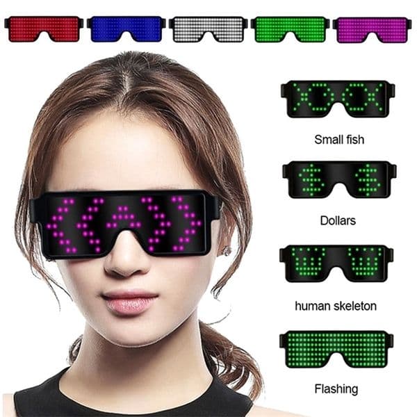 Other Event Party Supplies LED Glasses Luminous USB Charge Neon Glass Glowing Christmas Flashing Light Glow Sunglasses Halloween EL 221007