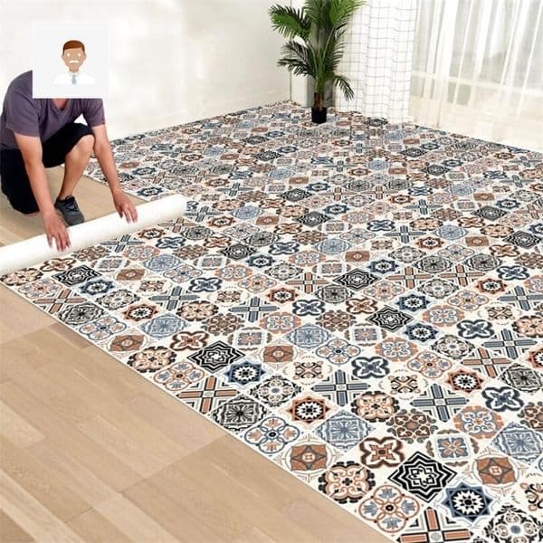 Wall Stickers Floor Selfadhesive Mosaic Tile Floor Sticker Waterproof WearResistant Living Room Bedroom Bathroom Thicken Floor Matte Sticker 221008