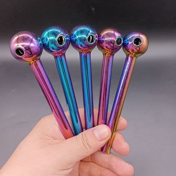 Colorful Pyrex Oil Burner Plating Smoking Pipes Glass Water Bong Hookahs Tobacco Accessories