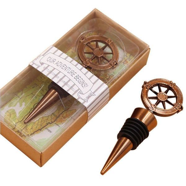 Bar Tools Opener Wedding Favors Rudder Wine Bottle Stopper Nautical Themed Compass Weddings Shower Favores B2
