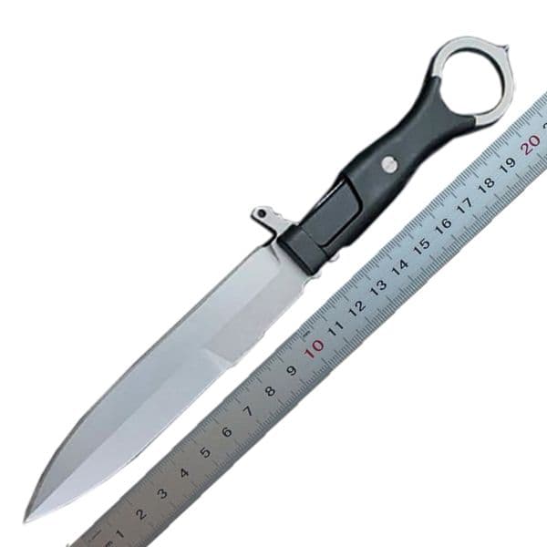 1Pcs H1010 Outdoor Survival Straight Knife N690 White Stone Wash / Black Titanium Coating Blade Full Tang Nylon Plush Glass Fiber Tactical Knives with Kydex