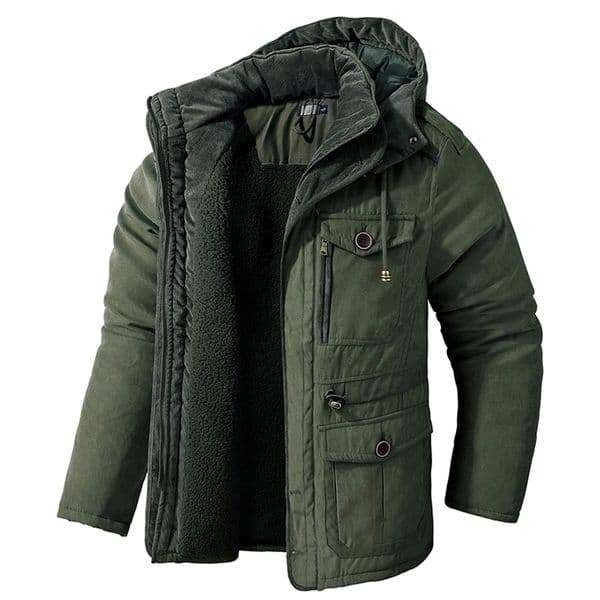 Mens Down Parkas Mens Thicken Warm Winter Jacket Cashmere Fleece Inner CottonPadded Male Windbreaker Hooded Outwear Cotton Parka Snow Coats 221010